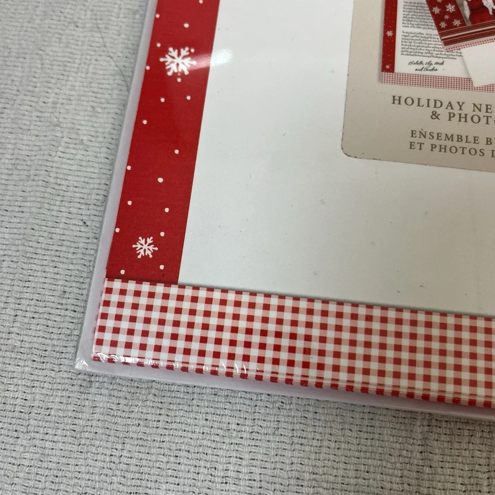 Hallmark Holiday Newsletter Photo Kit 80ct Red Gingham Snowflake Stationery NOS